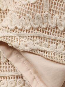 DAZY Tween Girls' Casual Vacation Paisley Textured Fabric Collared Sleeveless Top And Mini Skirt Set - Apricot - View 6