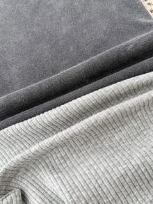 SHEIN Tween Girl Snowflake Jacquard New York Embroidered Ribbed Knit Jumpsuit And Casual Retro Minimalist Snowflake Jogger Pants 2 Pieces Set - Light Grey - View 6