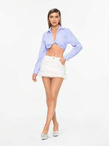 Glitzique 女士镂空高跟鞋，超高跟，粉色、杏色、白色、黑色、红色、银色、金色可选，时尚鞋履 - 銀色 - 查看 6