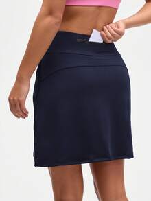 Eassivo Eassivo New Versatile High-End Women Sports Running Skirt - Navy Blue - View 3