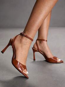 CUCCOO SZL Sandal Hak Tinggi Minimalis Wanita Warna Maroon yang Dapat Diatur, Untuk Pemakaian Sehari-hari Kasual, Sepatu Musim Semi, Liburan Musim Semi, Paskah, Pesta Prom, Natal, Sepatu Musim Semi Musim Panas - Daun bambu hijau kuning coklat - View 8