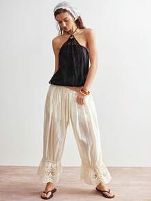 Bohemela Áo tank top cổ yếm dệt kim màu trơn kiểu dáng thường ngày dành cho nữ - màu đen - Xem 6