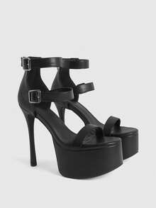 CUCCOO LuxiPop Women Heeled Sandals - pitch black - View 3
