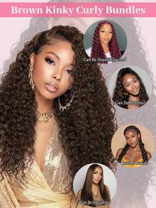 Paquete De 1 Mechón De Cabello Humano Rizado Y Rizado De Color Marrón Chocolate, Tejido De Cabello Humano 100% Virgen Brasileño De Calidad Remy Con Extensiones De Cabello Humano #4 - S4 - Ver 9