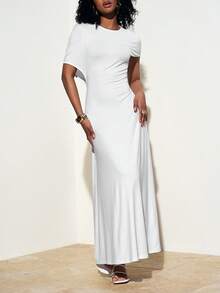 Zivah 2026春夏新款音乐节、圣帕特里克节、情人节、约会、西部风、游牧风格连衣裙，适合生日派对、毕业典礼、上学、日常穿着、休闲、度假、邮轮、海滩、日光浴、潮流、街头风、婚礼宾客、波西米亚风、通勤、早午餐、机场、派对、假日郊游、办公穿着、休闲度假、复古风，女士无袖露背弹力针织宽松优雅长裙 - Pearl White - 查看 3