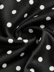 SHEIN Girlism Tween Girl Casual Street Style Polka Dot Print Knit Camisole Top - Black - View 4