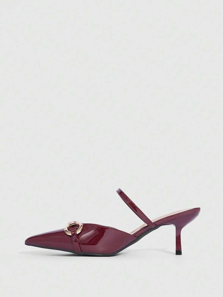 CUCCOO SZL Women's Pointed Toe Metal Decor Elegant High Heel Pumps Spring Shoes