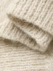 DAZY Suéter elegante de mujer con hombros asimétricos y manga corta descubierta - Blanco - Ver 6