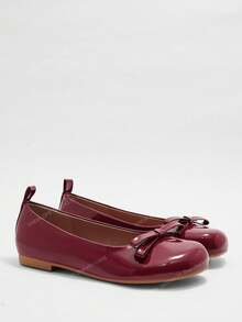 CUCCOO CURVES Women's Bow Decor Casual Versatile Fashion Flat Shoes - Burgundy - View 2