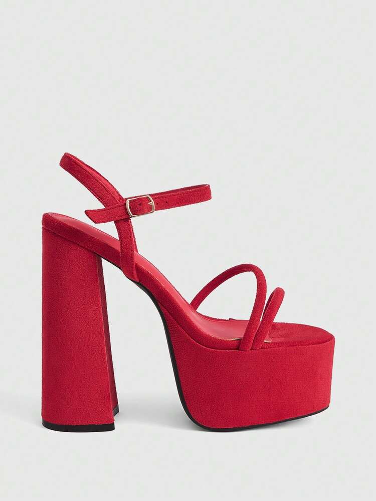 CUCCOO LuxiPop Women's Sexy Fashion Thick Heel Waterproof Platform High Heel Sandals, Suitable For Halloween, Christmas, Party, Nightclub Outfit