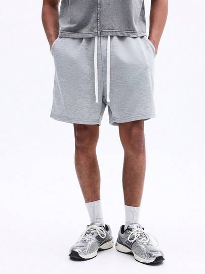 SUMWON Men's Drawstring Waistband Relaxed Fit Casual Sweat Shorts With Side Pockets Comfortable Summer Lounge Wear