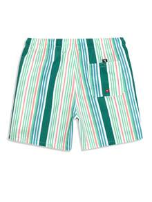 Manfinity Swimmode Men's Summer Vacation Striped Drawstring Waist Beach Shorts - Green - View 7