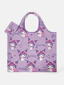HELLO KITTY AND FRIENDS | SHEIN 1 件装，紫色骷髅头婴儿背心包，可折叠手提包，女士款。 - 淡紫色 - 查看 4