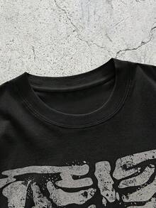 EVRINFINITE Camiseta de manga corta con cuello redondo y estampado de esqueleto para hombre, versátil para el verano, estilo de los años 2000, jersey de fútbol de verano - Negro - Ver 5