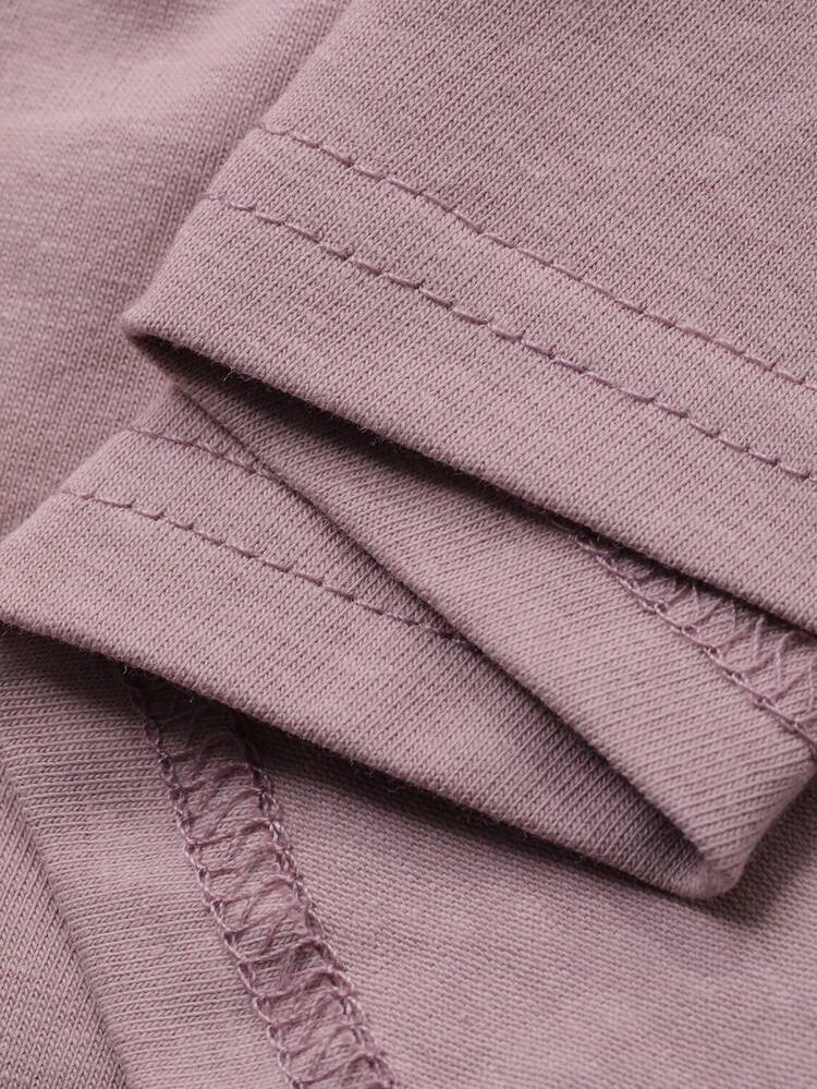 Women's Solid Color Waist Belt Short Sleeve Top And Skirt Casual 2 Pieces Set Summer