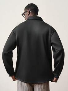 STYNVO 男士花卉刺绣长袖单排扣休闲衬衫 - 黑色 - 查看 2