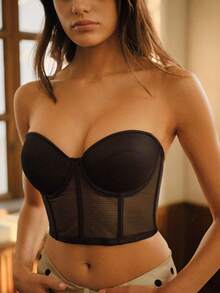 MIMILEMON Black Sexy Women's Push-Up Bra Underwear - Anti-Expansion Design, Women's Push-Up Bra, Cozy Autumn Wear & Halloween Costume - Black - View 9