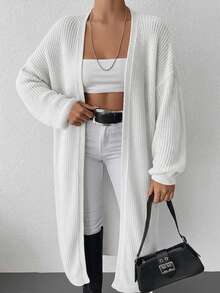 Women Cardigans Day Time Lounge White Autumn Basic Modest - White - View 4