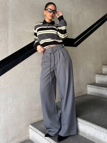 Marta Soriano 春夏女士浪漫办公室度假毕业裤商务女士服装 - 灰色 - 查看 4