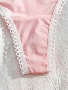 PetitDoll Women's Sweet Girl Minimalist Comfortable Thong Panties - Pink - View 10