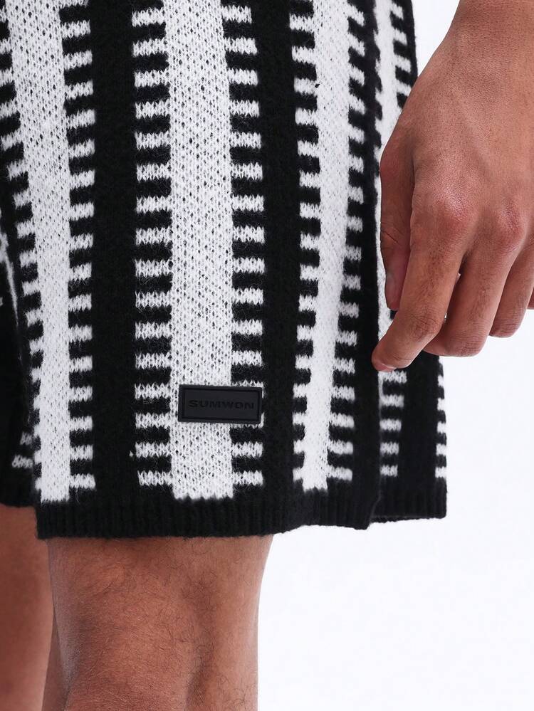 Pantaloncini casual con stampa a righe verticali