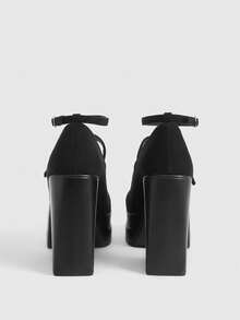 CUCCOO LuxiPop Giày cao gót đế dày màu đỏ rượu vang dành cho nữ, kiểu dáng mùa xuân, dự tiệc Phục sinh, dạ hội và Giáng sinh. - màu đen - Xem 6