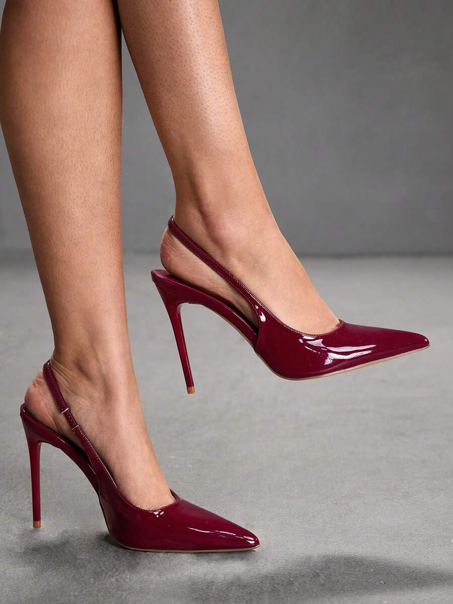 CUCCOO SZL Women's Pointed Toe High Heel Party Shoes, Elegant & Fashionable For Christmas Spring Shoes - Redwood - View 1