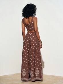 Zivah Bộ đồ nữ năm 2026 in họa tiết độc đáo, kiểu dáng thường ngày, gồm áo và quần dài. - Rỉ Nâu - Xem 4