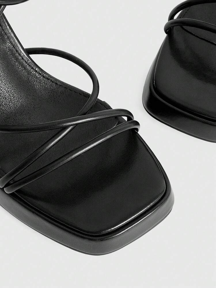 CUCCOO LuxiPop Women's Fashion Lace-Up High Heel Sandals, Elegant Graduation Prom Heels, Summer Holiday Shoes, Versatile Business Casual Shoes, Suitable For Spring/Summer, Vacation Outfits, Travel Essential, 2000s Style