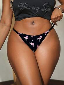 SHEIN Leopard Print Sexy Thong Panties For Women - Multicolor - View 3