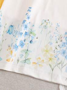 SHEIN Set de 3 vestidos sin mangas de estilo pastoral fresco y cómodo para exteriores con estampado de flores acuarela y mariposas para niñas bebé - Multicolor - Ver 6