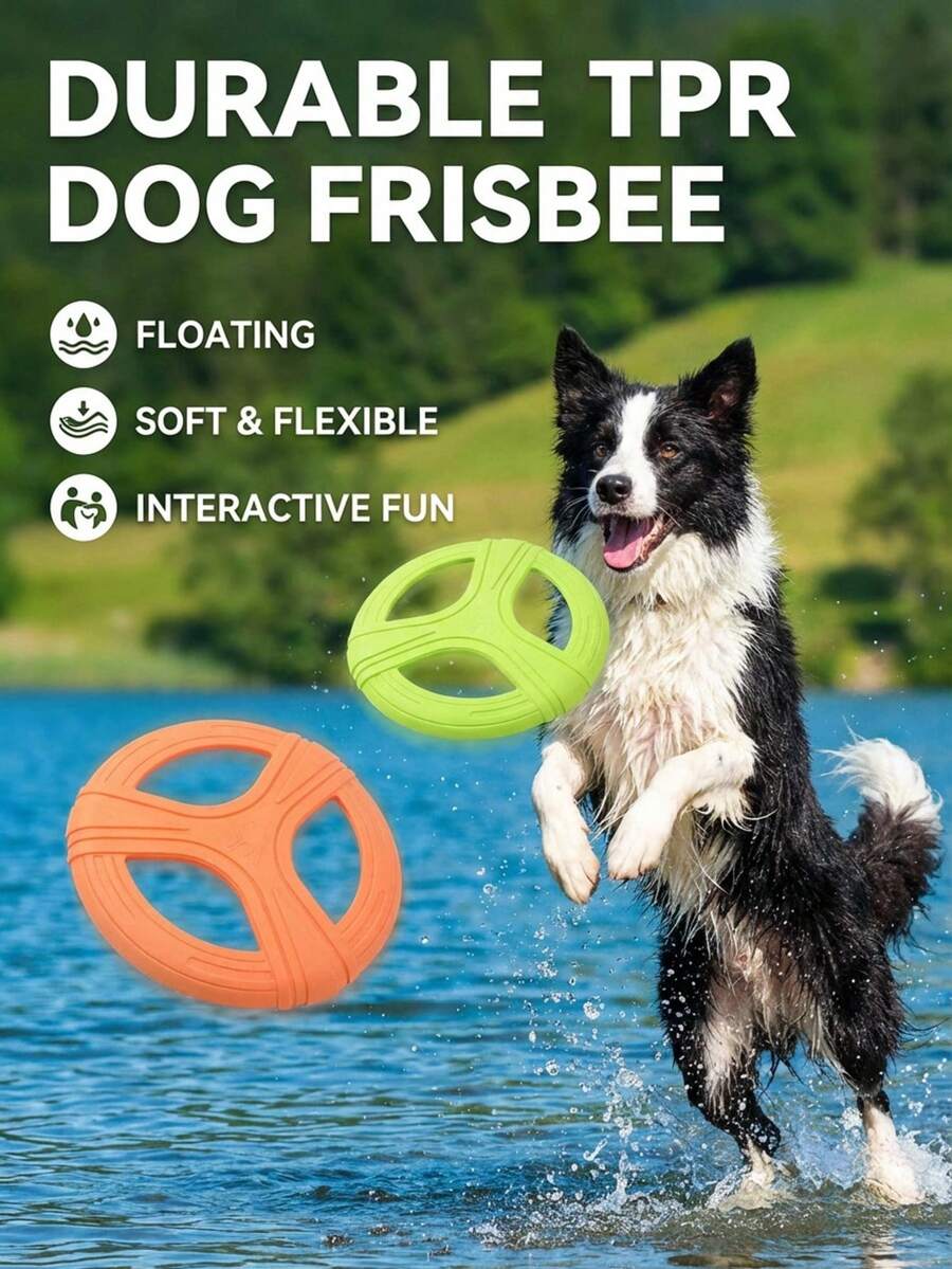 PETSIN 1个狗狗TPR玩具 - 互动训练可咀嚼宠物玩具，漂浮水面取物玩具 - 彩色 - 查看 1