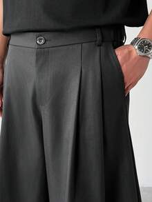 HUEFORM Pantalones rectos de unicolor casuales y de oficina para hombres - Negro - Ver 5