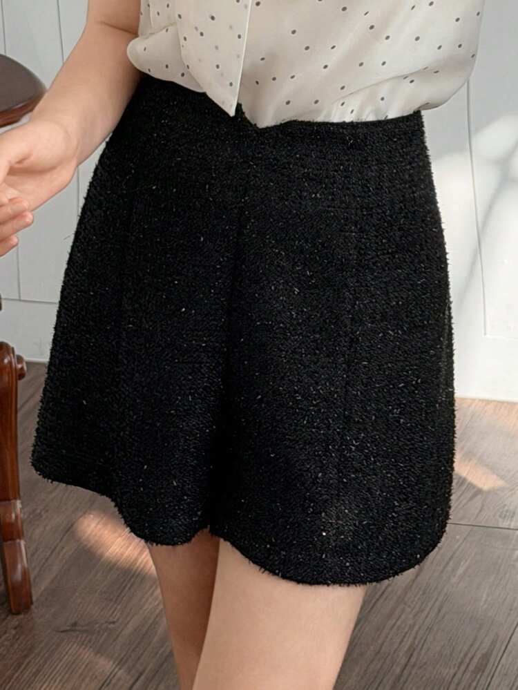 Tween Girls' Solid Color High Waist Wide Leg Loose Shorts