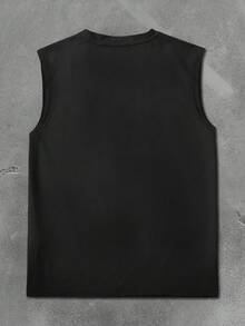 Manfinity LEGND Men's Round Neck Letter & City Print Casual Versatile Daily Wear Top - Black - View 2