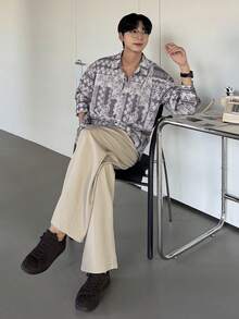 DAZY Men's Long Sleeve Floral Print Shirt, Spring/Summer - Multicolor - View 4