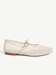 CUCCOO CHICEST Zapatos planos cómodos y suaves con correa para mujer, para primavera/otoño - Albaricoque - Ver 3