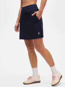 Eassivo Eassivo New Versatile High-End Women Sports Running Skirt - Navy Blue - View 8