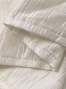 DAZY Áo kiểu nữ thanh lịch đính sequin, cổ tròn, tay cánh hoa, thích hợp cho mùa hè. - Màu be - Xem 7