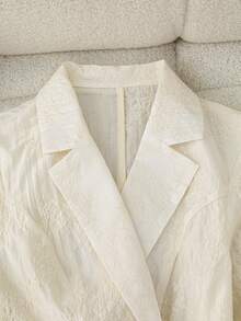 GlowEve Women's Lightweight Milky White Embroidered Blazer, Summer - Apricot - View 3