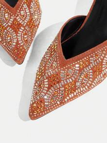 CUCCOO TILAWA 女士，铆钉扣，高跟鞋。 - 棕色 - 查看 6