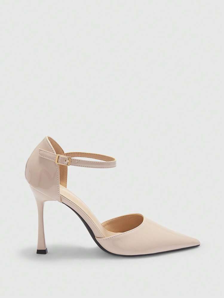 CUCCOO BIZCHIC Women's Pointed Toe Buckle Design Fashionable Elegant High Heels Spring Shoes