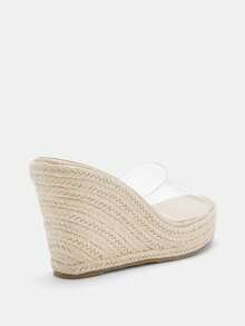 Glitzique 女士透明帶編織坡跟度假夏天涼鞋 - 無色 - 查看 11