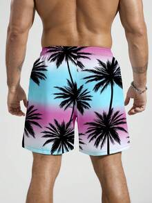 Manfinity Swimmode 男士热带印花休闲沙滩短裤 - 彩色 - 查看 7