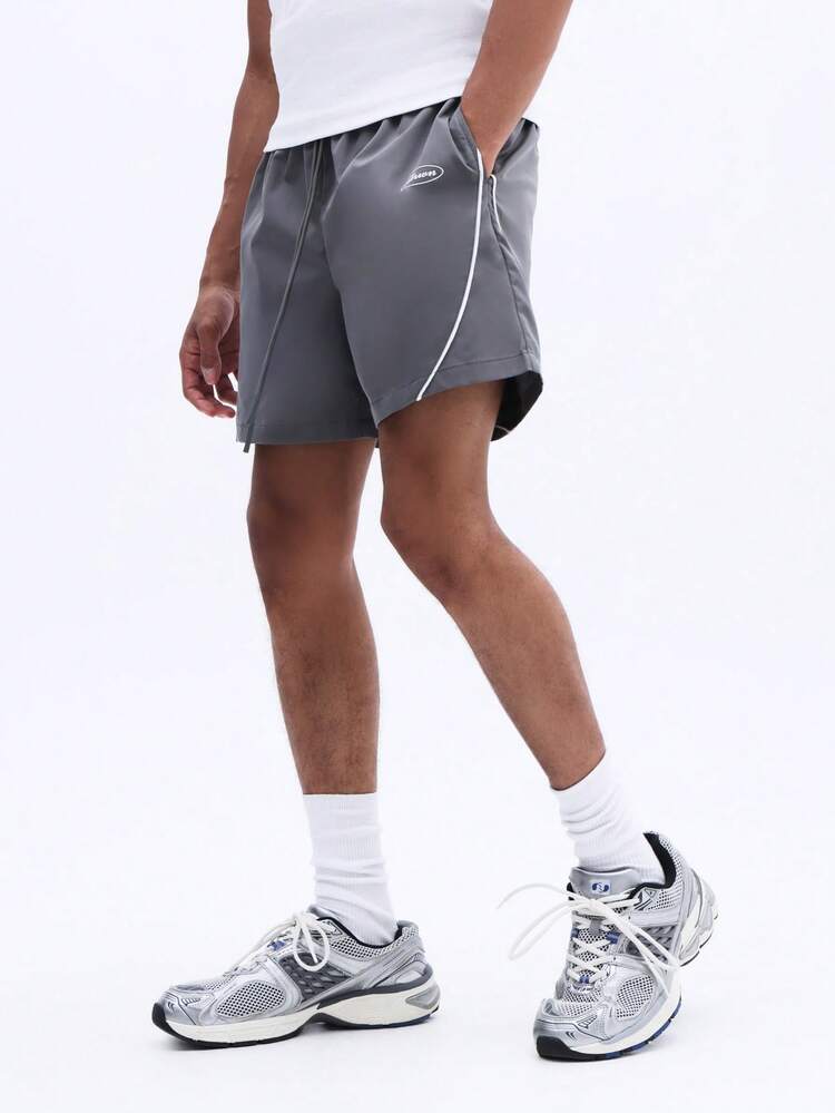 Relaxed Fit Shorts With Piping Detail