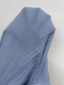 SHEIN Teen Girls Vintage Elegant Classic 2 Pieces Set Spring Summer Cape Shawl And Pleated Dress In Blue Vacation For Birthday - Blue - View 10