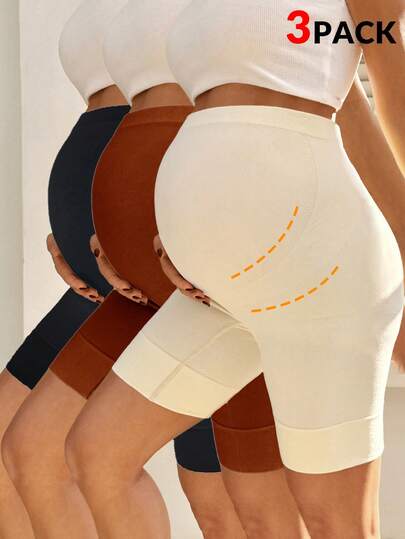 SHEIN Quần legging cạp cao màu trơn, kiểu dáng thường ngày dành cho bà bầu.