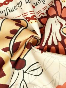 GlowEve CURVE Gonna a-line elegante con stampa floreale, adatta per primavera ed estate, taglie comode - Albicocca - Visualizzare 4