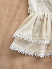 Soleia Women's Jacquard Bandeau Top With Ruffle Hem, Fashionable And Versatile For Dates And Parties - Apricot - View 4