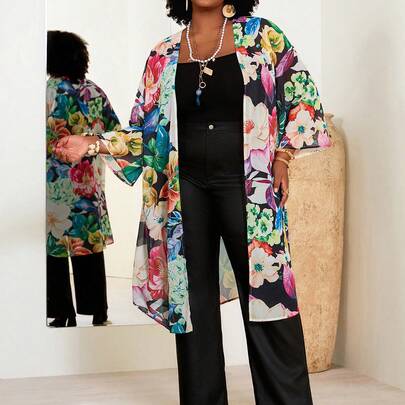 Plus Size Floral Pr…